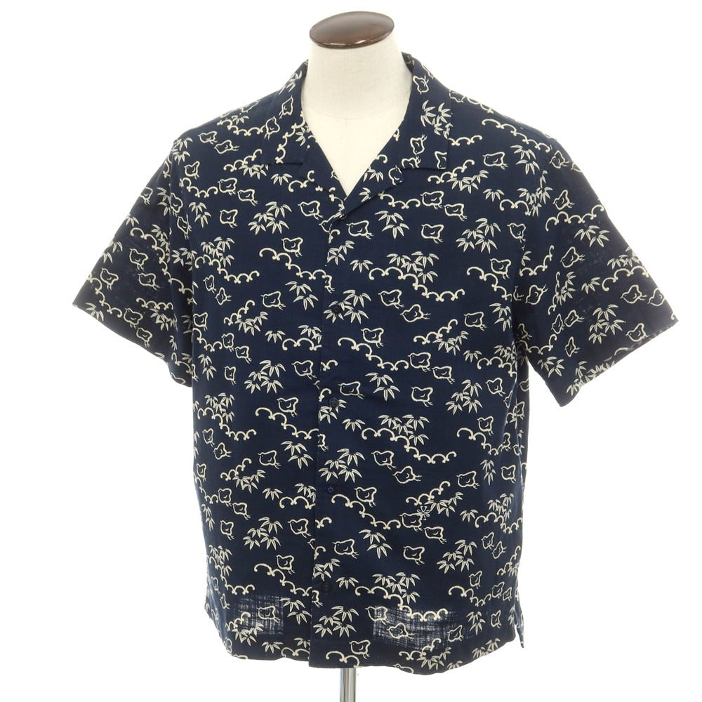 [New] JACOB COHEN Cotton Open Collar Short Sleeve Shirt Navy [XXL] [Condition Rank N] [Men&