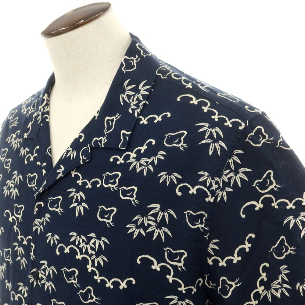 【新品】ヤコブコーエン JACOB COHEN コットン オープンカラー カジュアルシャツ ネイビー【サイズXXL】【 状態ランクN 】【 メンズ 】[EPD]
