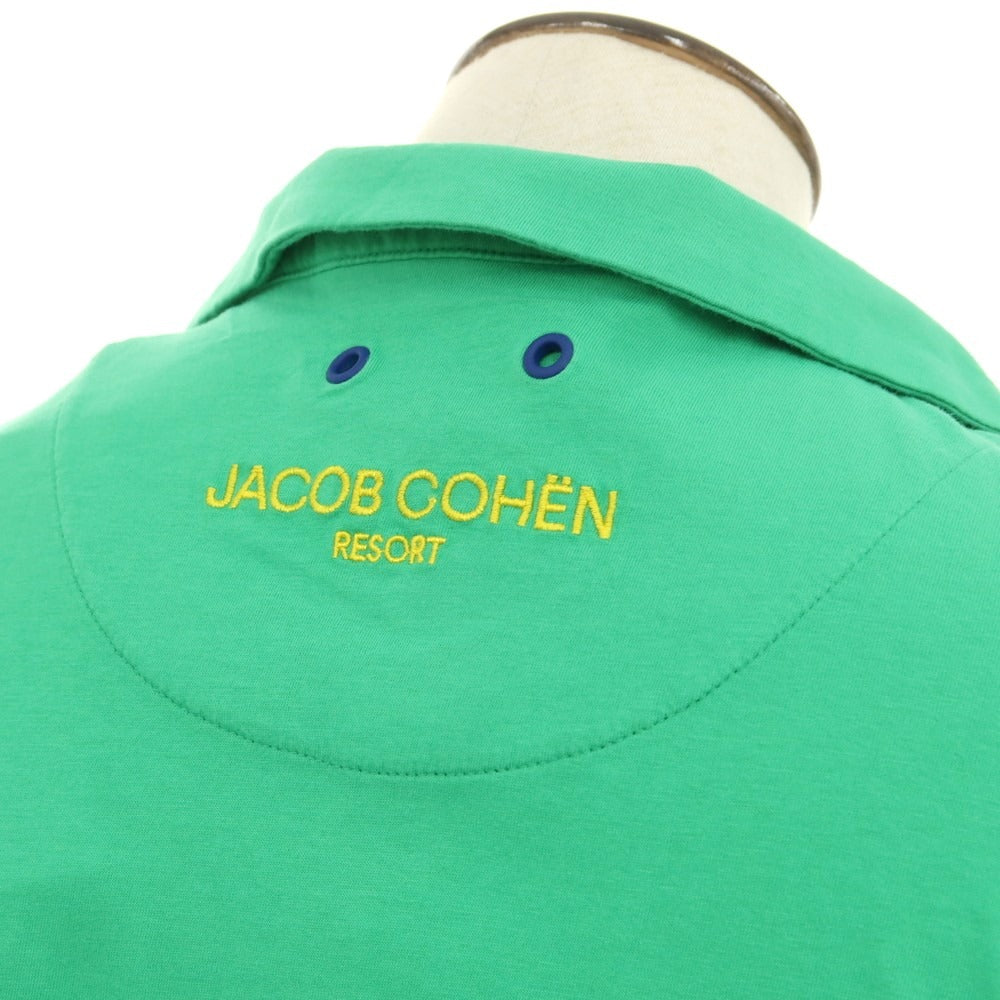 【新品】ヤコブコーエン JACOB COHEN コットン スキッパー 半袖ポロシャツ グリーン【 XL 】【 状態ランクN 】【 メンズ 】