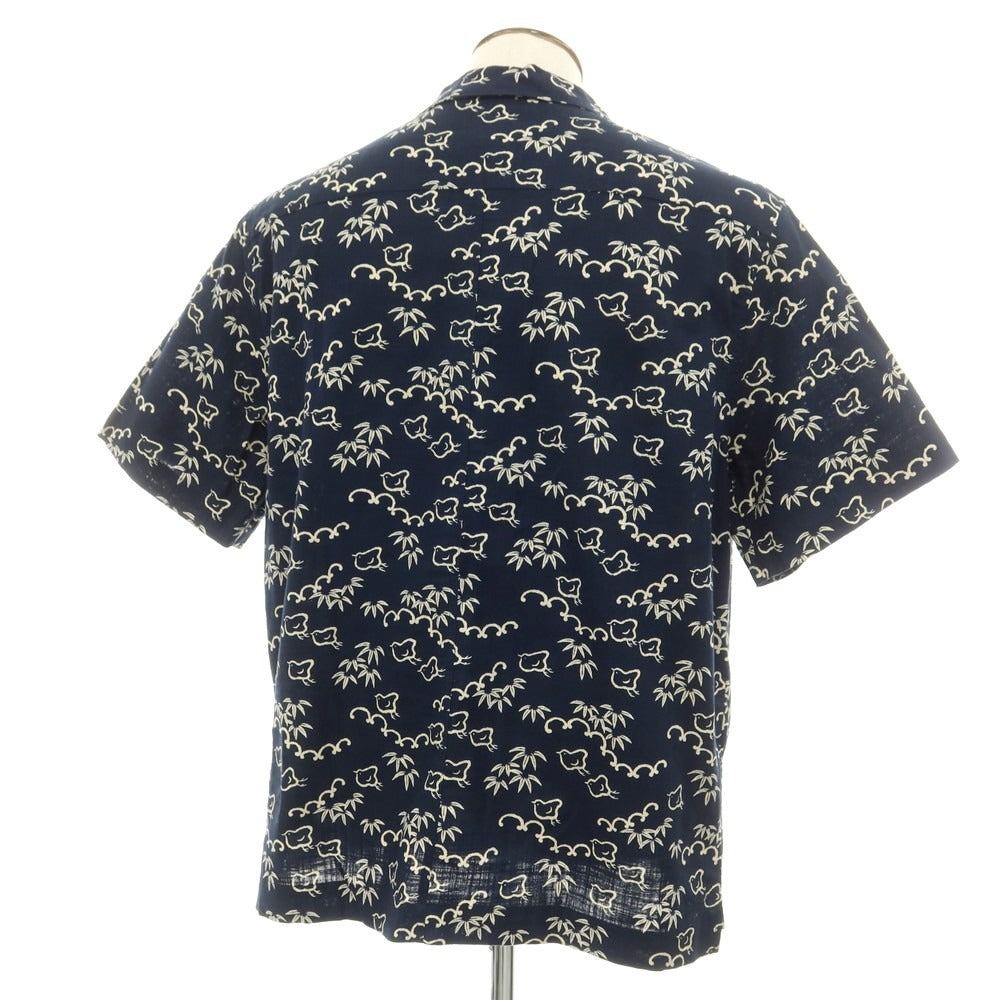 【新品】ヤコブコーエン JACOB COHEN コットン オープンカラー 半袖シャツ ネイビー【 XXL 】【 状態ランクN 】【 メンズ 】