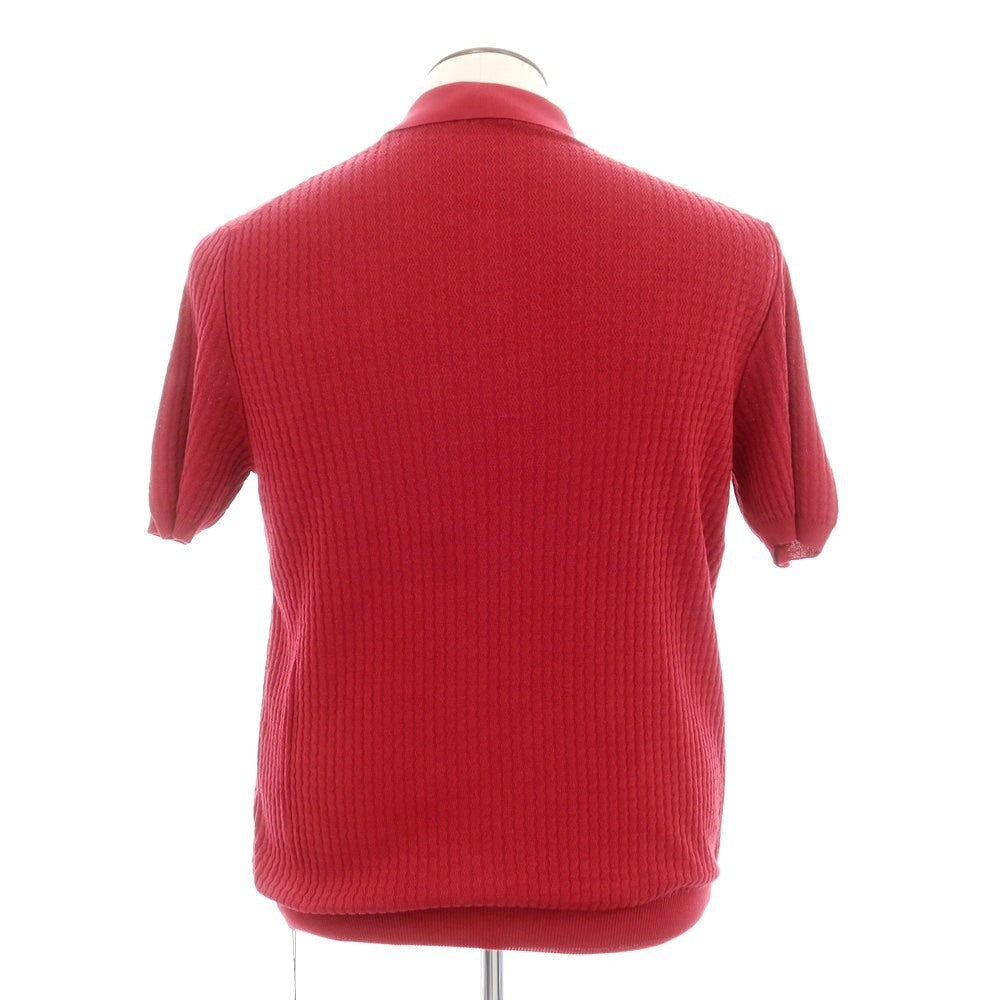 【新品】ザノーネ ZANONE コットン 半袖 ポロニット レッド【 52 】【 状態ランクN 】【 メンズ 】