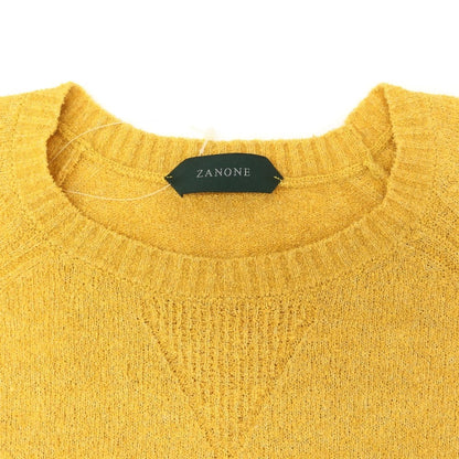 【新品】ザノーネ ZANONE コットンナイロン クルーネック 半袖 プルオーバーニット イエロー【 46 】【 状態ランクN 】【 メンズ 】