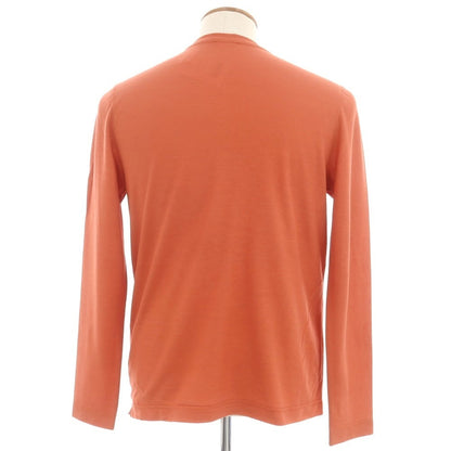 【新品】ザノーネ ZANONE アイスコットン クルーネック ポケット 長袖Ｔシャツ テラコッタ【 46 】【 状態ランクN 】【 メンズ 】