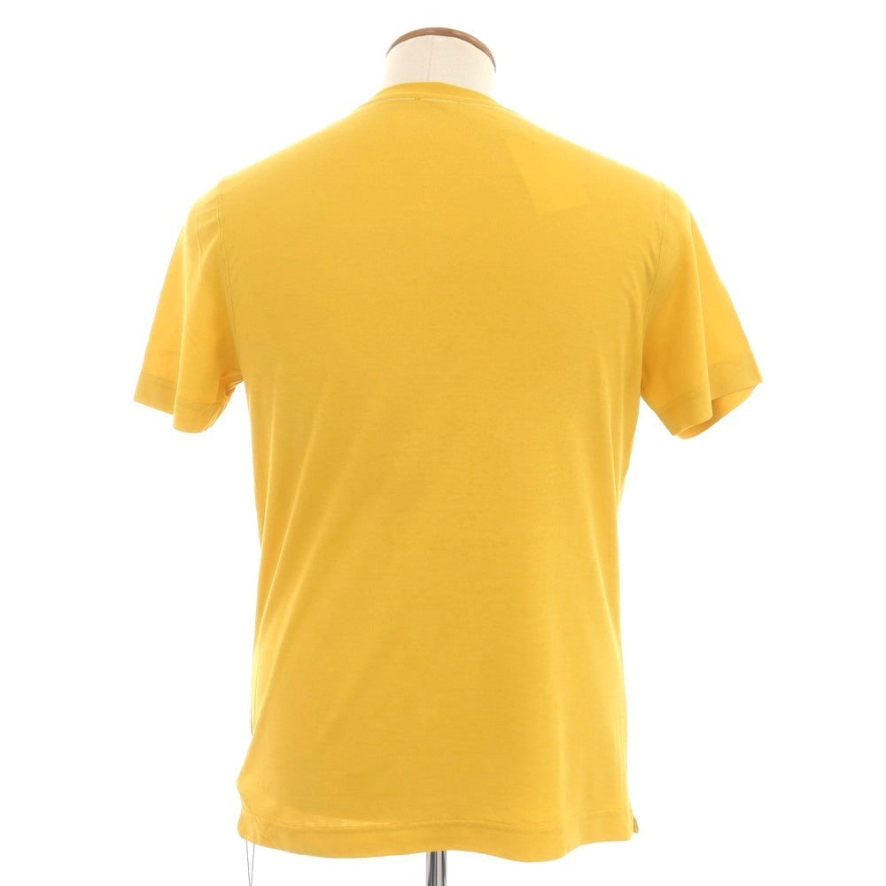 【新品】ザノーネ ZANONE アイスコットン クルーネック ポケット 半袖Ｔシャツ イエローxホワイト【 46 】【 状態ランクN 】【 メンズ 】