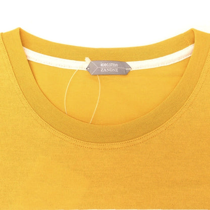 【新品】ザノーネ ZANONE アイスコットン クルーネック ポケット 半袖Ｔシャツ イエローxホワイト【 46 】【 状態ランクN 】【 メンズ 】
