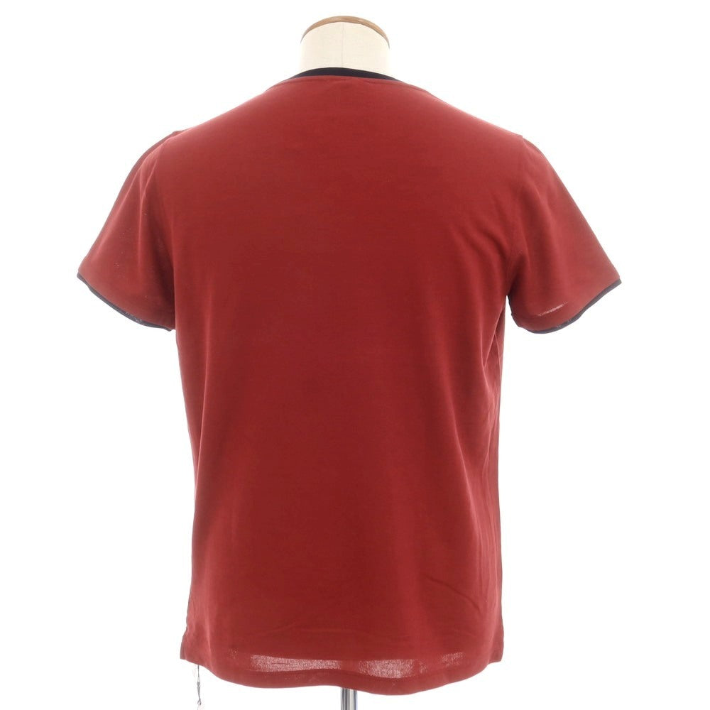 【新品】ザノーネ ZANONE アイスコットン クルーネック 半袖Ｔシャツ ダークレッドxダークネイビー【サイズ46】【 状態ランクN 】【 メンズ 】[EPD]