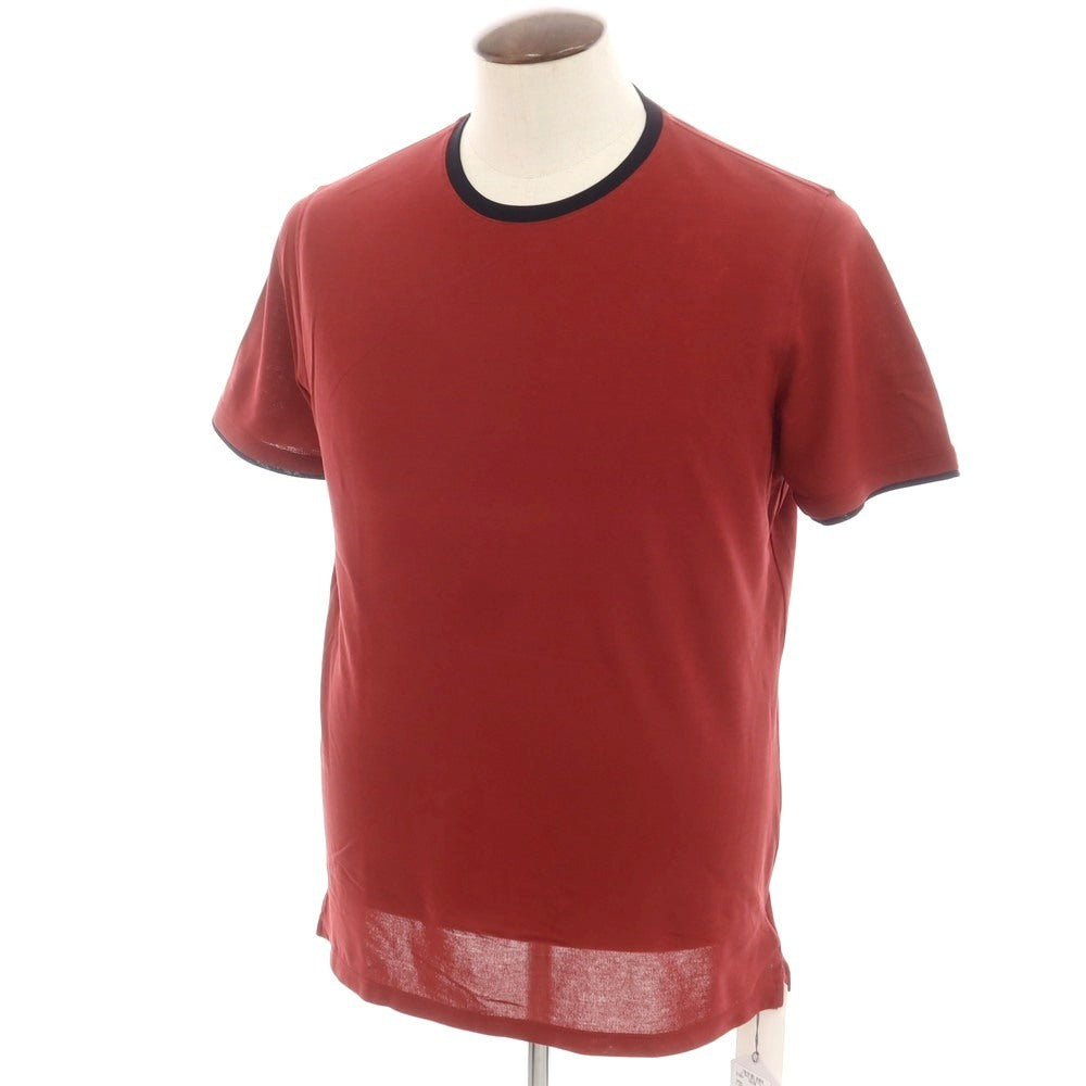 【新品】ザノーネ ZANONE アイスコットン クルーネック 半袖Ｔシャツ ダークレッドxダークネイビー【 50 】【 状態ランクN 】【 メンズ 】