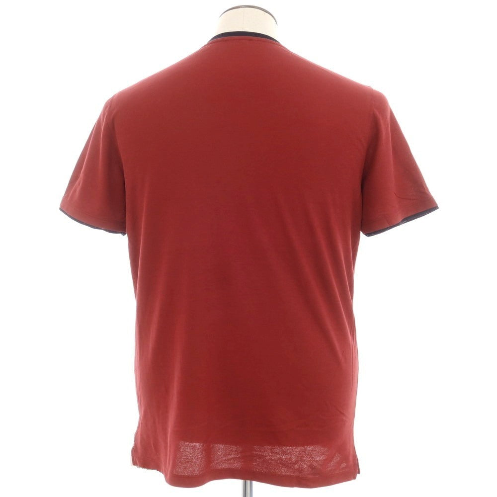 【新品】ザノーネ ZANONE アイスコットン クルーネック 半袖Ｔシャツ ダークレッドxダークネイビー【 50 】【 状態ランクN 】【 メンズ 】