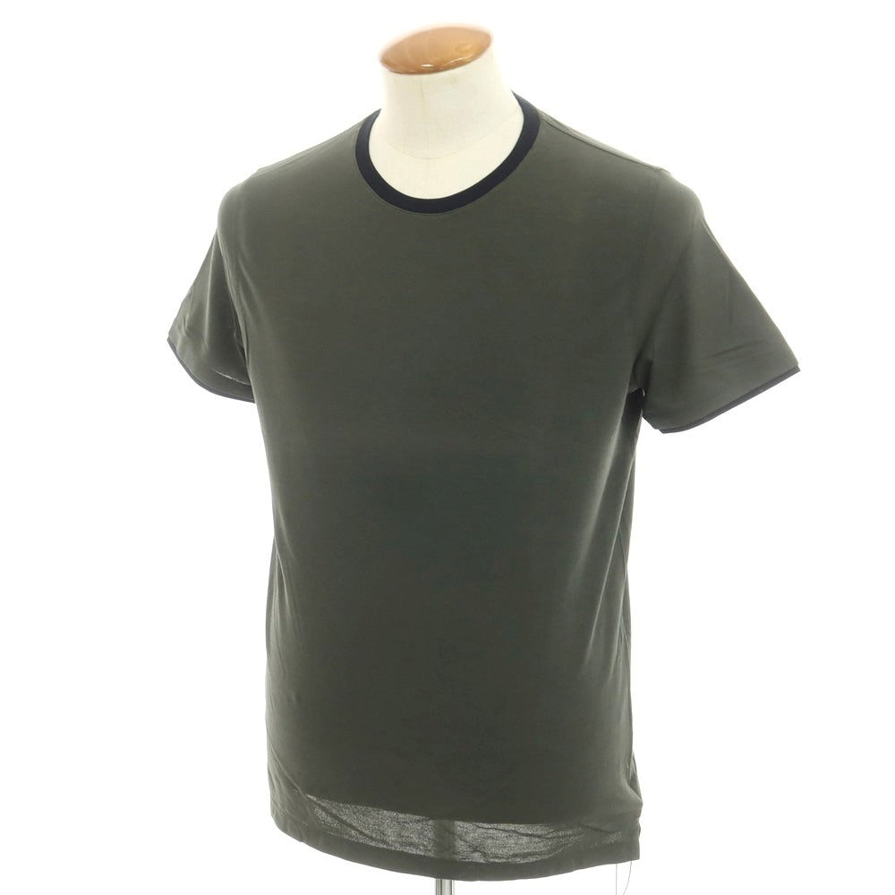 【新品アウトレット】ザノーネ ZANONE アイスコットン クルーネック 半袖Ｔシャツ ダークオリーブxダークネイビー【 46 】【 状態ランクN- 】【 メンズ 】