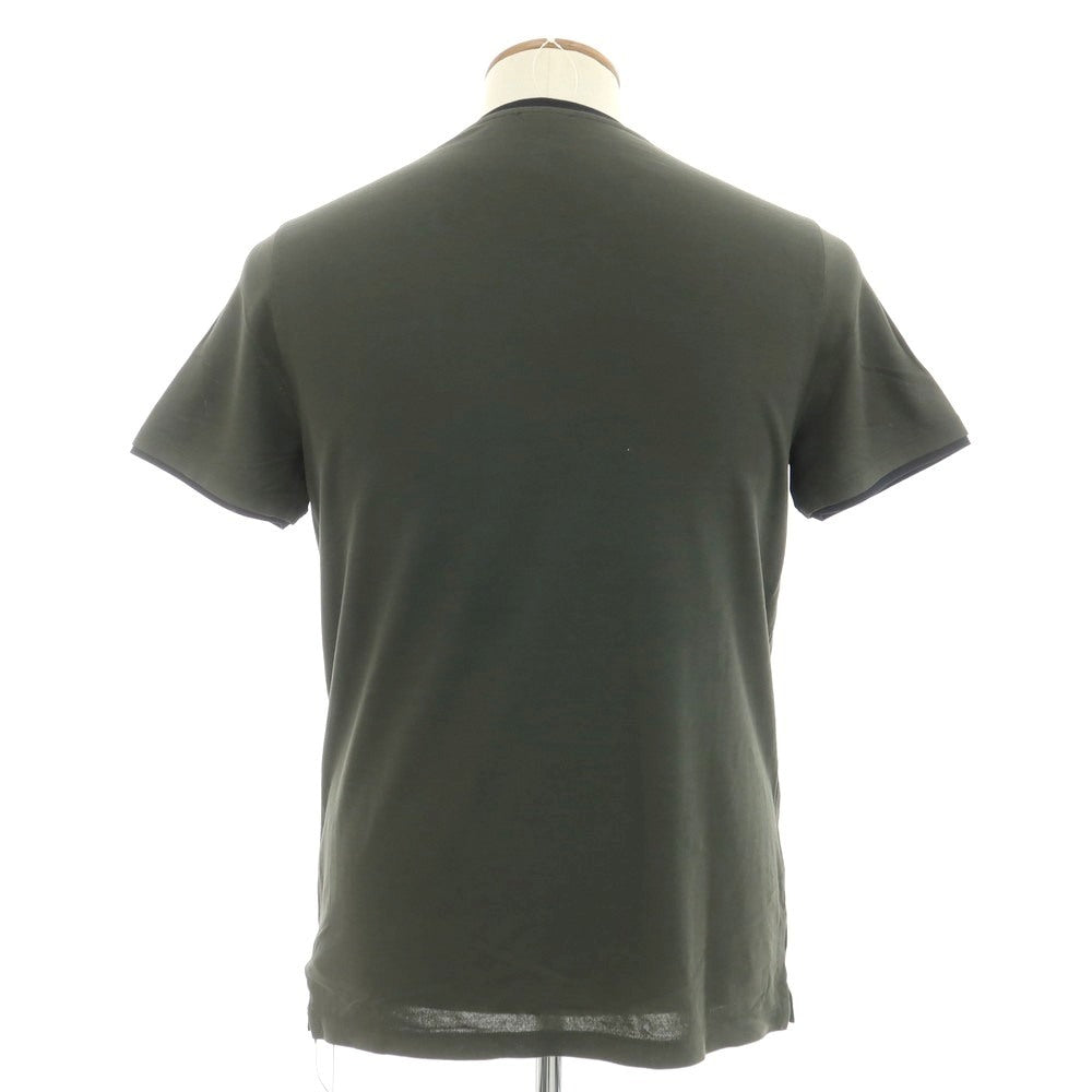 【新品アウトレット】ザノーネ ZANONE アイスコットン クルーネック 半袖Ｔシャツ ダークオリーブxダークネイビー【 46 】【 状態ランクN- 】【 メンズ 】
