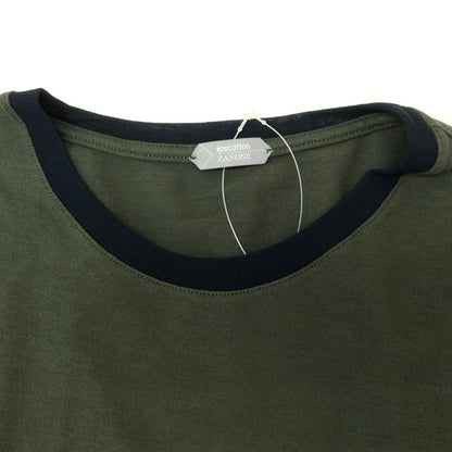【新品アウトレット】ザノーネ ZANONE アイスコットン クルーネック 半袖Ｔシャツ ダークオリーブxダークネイビー【 46 】【 状態ランクN- 】【 メンズ 】