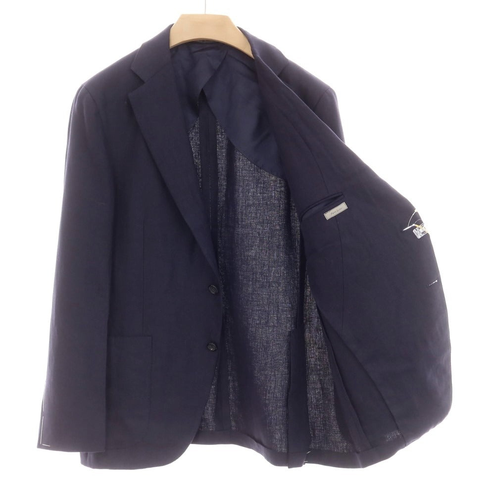 【新品】カナーリ CANALI リネン テーラードジャケット ネイビー【 52 】【 状態ランクN 】【 メンズ 】