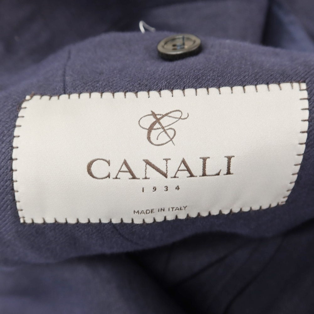 【新品】カナーリ CANALI リネン テーラードジャケット ネイビー【 52 】【 状態ランクN 】【 メンズ 】