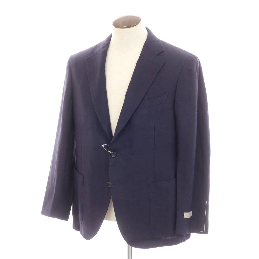 【新品】カナーリ CANALI リネン テーラードジャケット ネイビー【 54 】【 状態ランクN 】【 メンズ 】