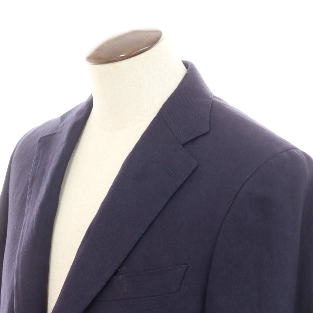 【新品】カナーリ CANALI リネン テーラードジャケット ネイビー【 サイズ54 】【 状態ランクN 】【 メンズ 】 [EPD]