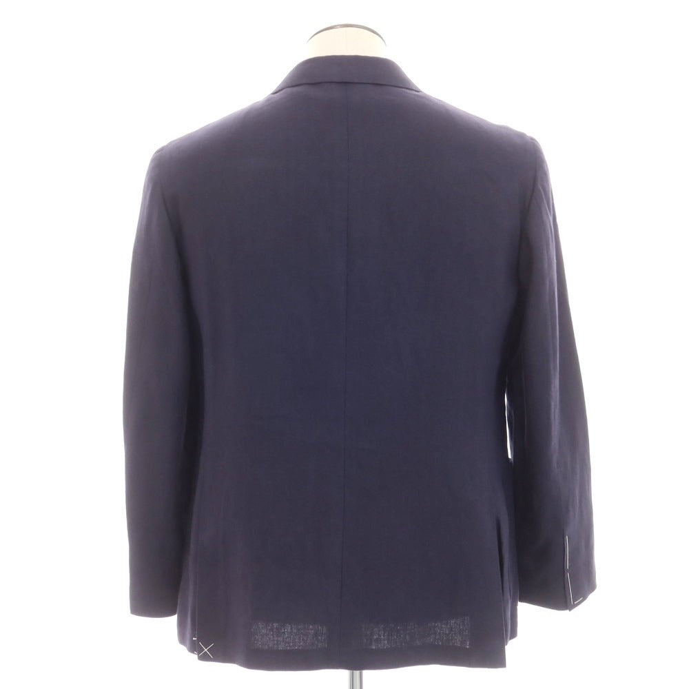 【新品】カナーリ CANALI リネン テーラードジャケット ネイビー【 サイズ54 】【 状態ランクN 】【 メンズ 】 [EPD]