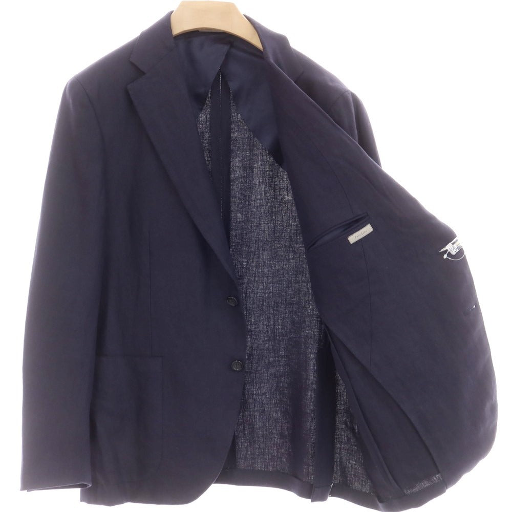 【新品】カナーリ CANALI リネン テーラードジャケット ネイビー【 サイズ54 】【 状態ランクN 】【 メンズ 】 [EPD]