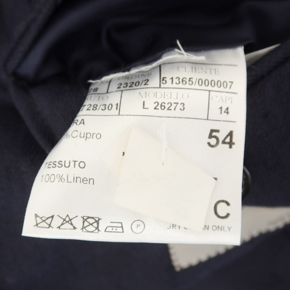【新品】カナーリ CANALI リネン テーラードジャケット ネイビー【 サイズ54 】【 状態ランクN 】【 メンズ 】 [EPD]