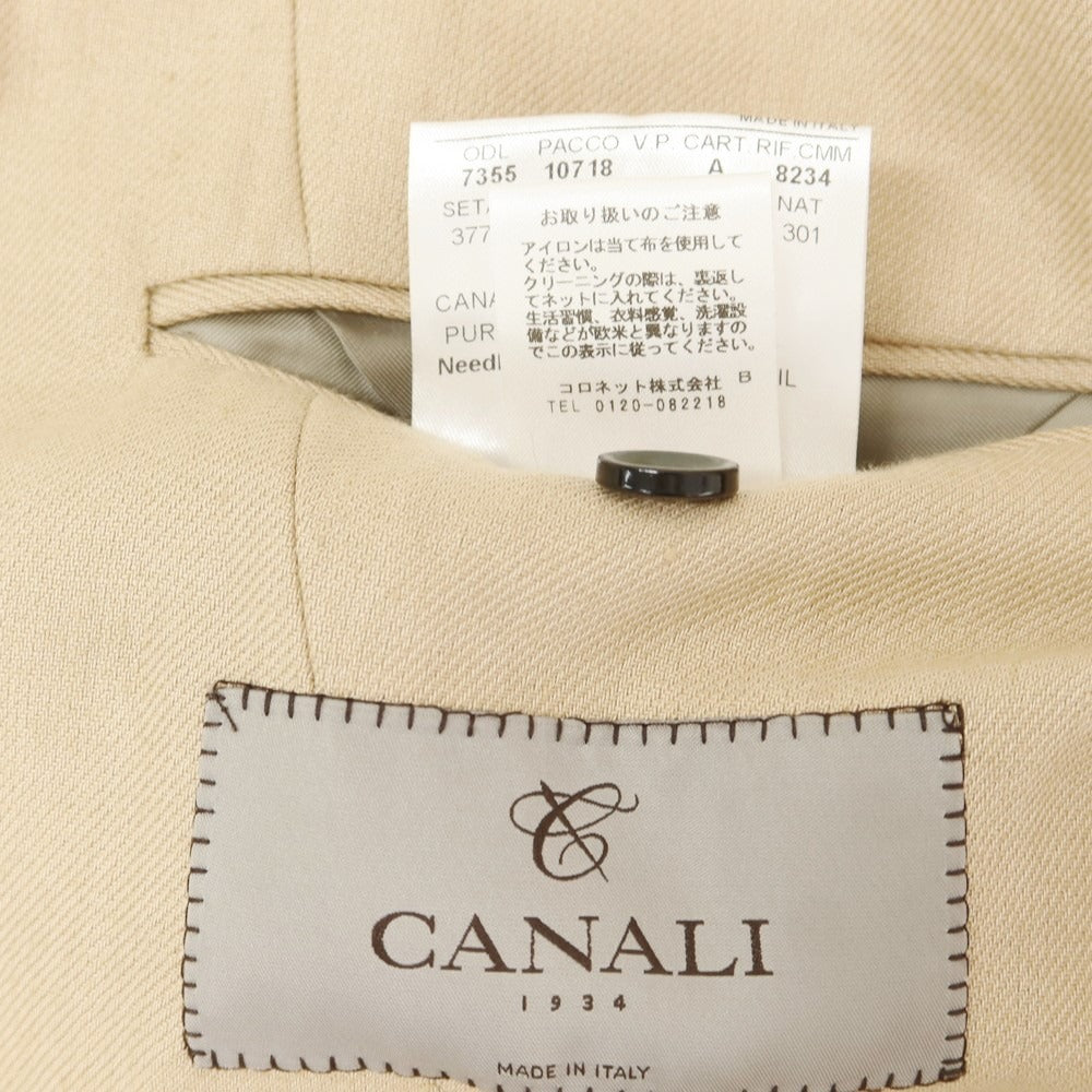 【新品】カナーリ CANALI リネン テーラードジャケット ベージュ【 52 】【 状態ランクN 】【 メンズ 】