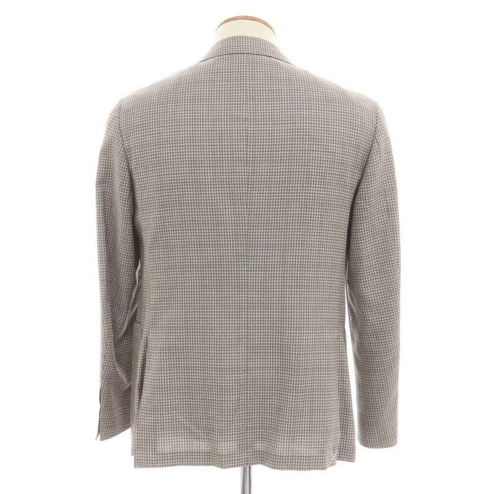 【新品】カナーリ CANALI ウール チェック テーラードジャケット ブラウンxグレー【サイズ50】【 状態ランクN 】【 メンズ 】[EPD]