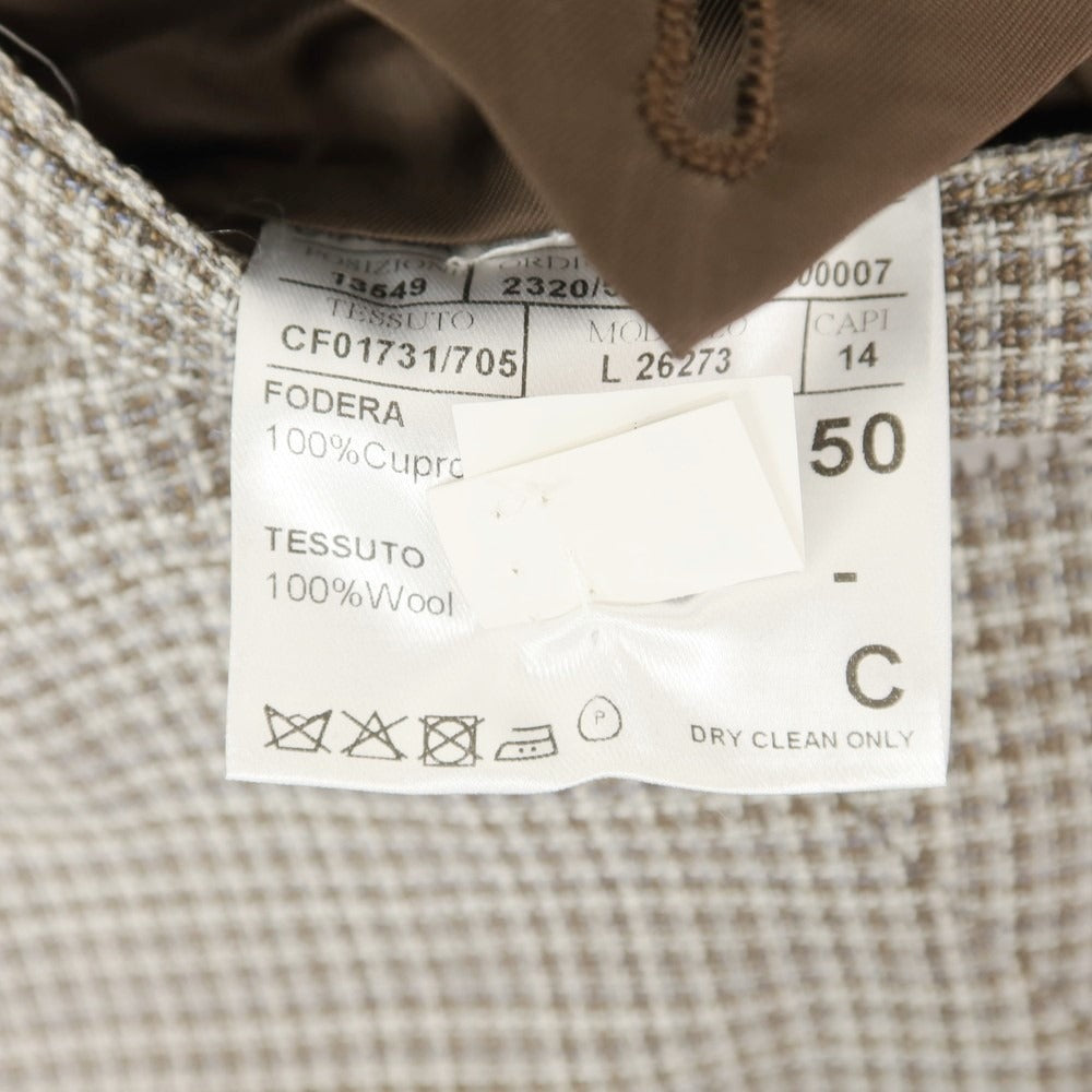【新品】カナーリ CANALI ウール チェック テーラードジャケット ブラウンxグレー【サイズ50】【 状態ランクN 】【 メンズ 】[EPD]