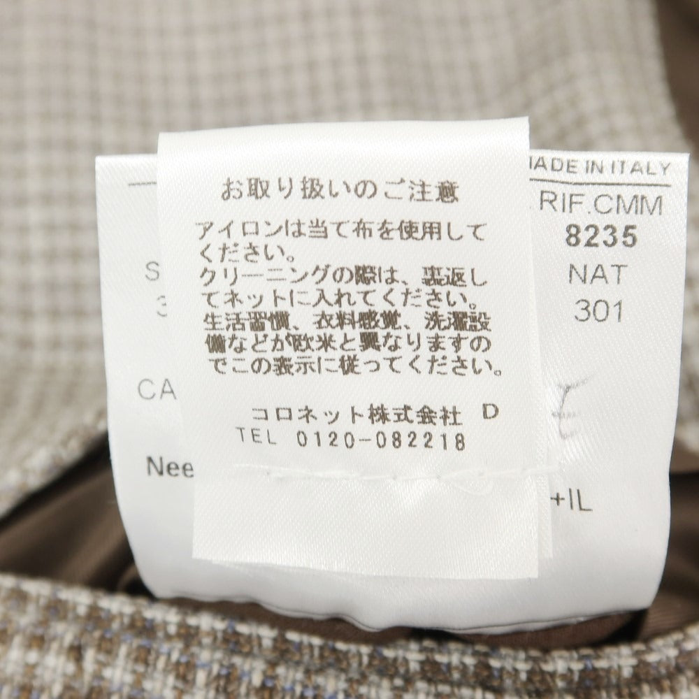 【新品】カナーリ CANALI ウール チェック テーラードジャケット ブラウンxグレー【サイズ52】【 状態ランクN 】【 メンズ 】[EPD]