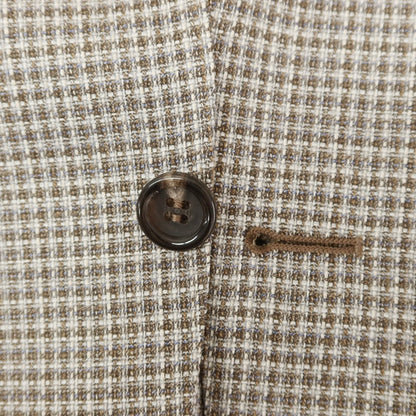 【新品】カナーリ CANALI ウール チェック テーラードジャケット ブラウンxグレー【 52 】【 状態ランクN 】【 メンズ 】