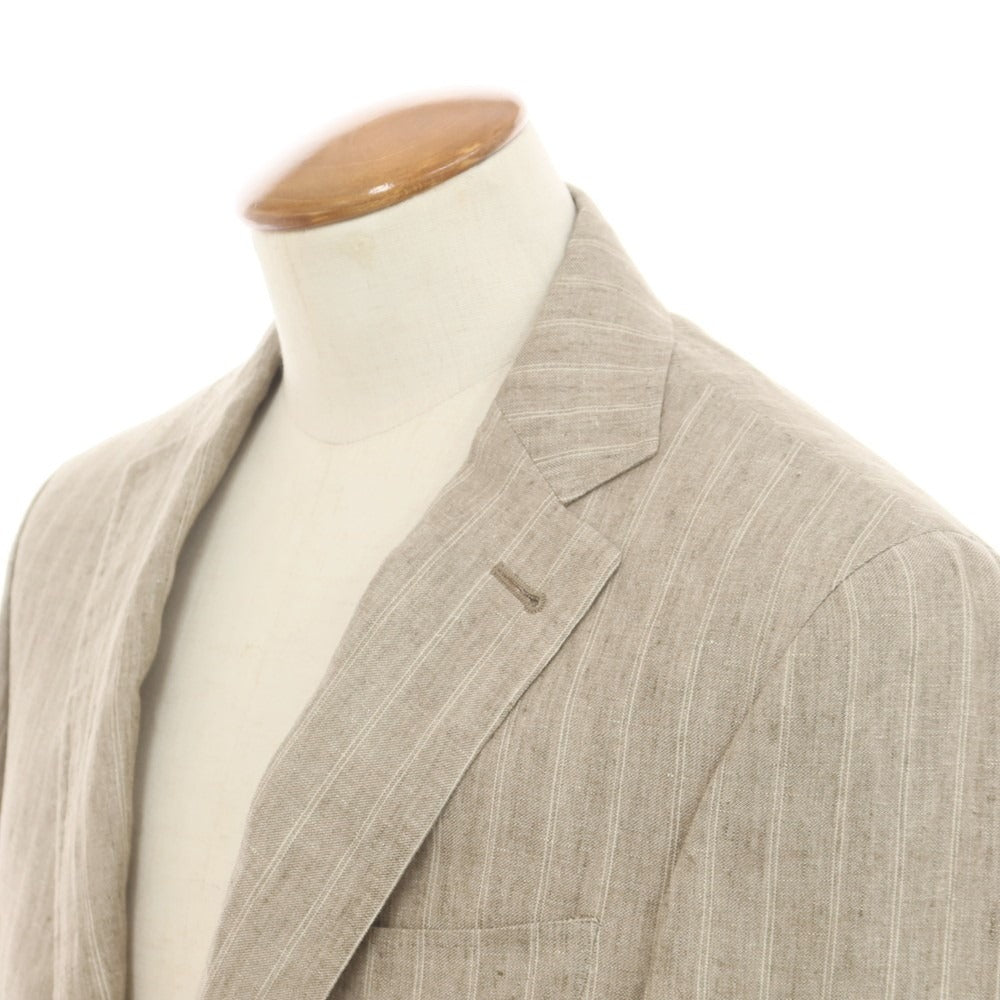 新品】カナーリ CANALI リネン ストライプ テーラードジャケット