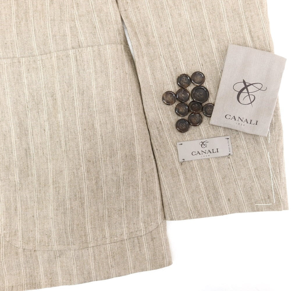 新品】カナーリ CANALI リネン ストライプ テーラードジャケット