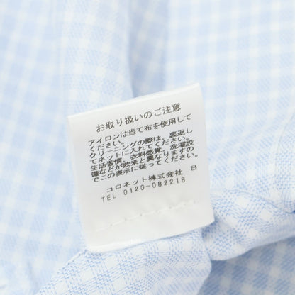 【中古】カナーリ CANALI コットン チェック セミワイドカラー ドレスシャツ ライトブルーxホワイト【 41-16 】【 状態ランクB 】【 メンズ 】