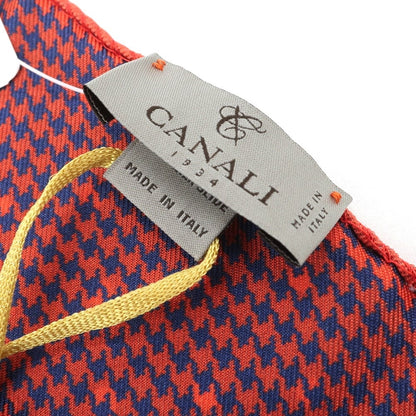 【新品アウトレット】カナーリ CANALI シルク ドット柄 ポケットチーフ ネイビーxレッド【NVY】【S/S/A/W】【状態ランクN-】【メンズ】