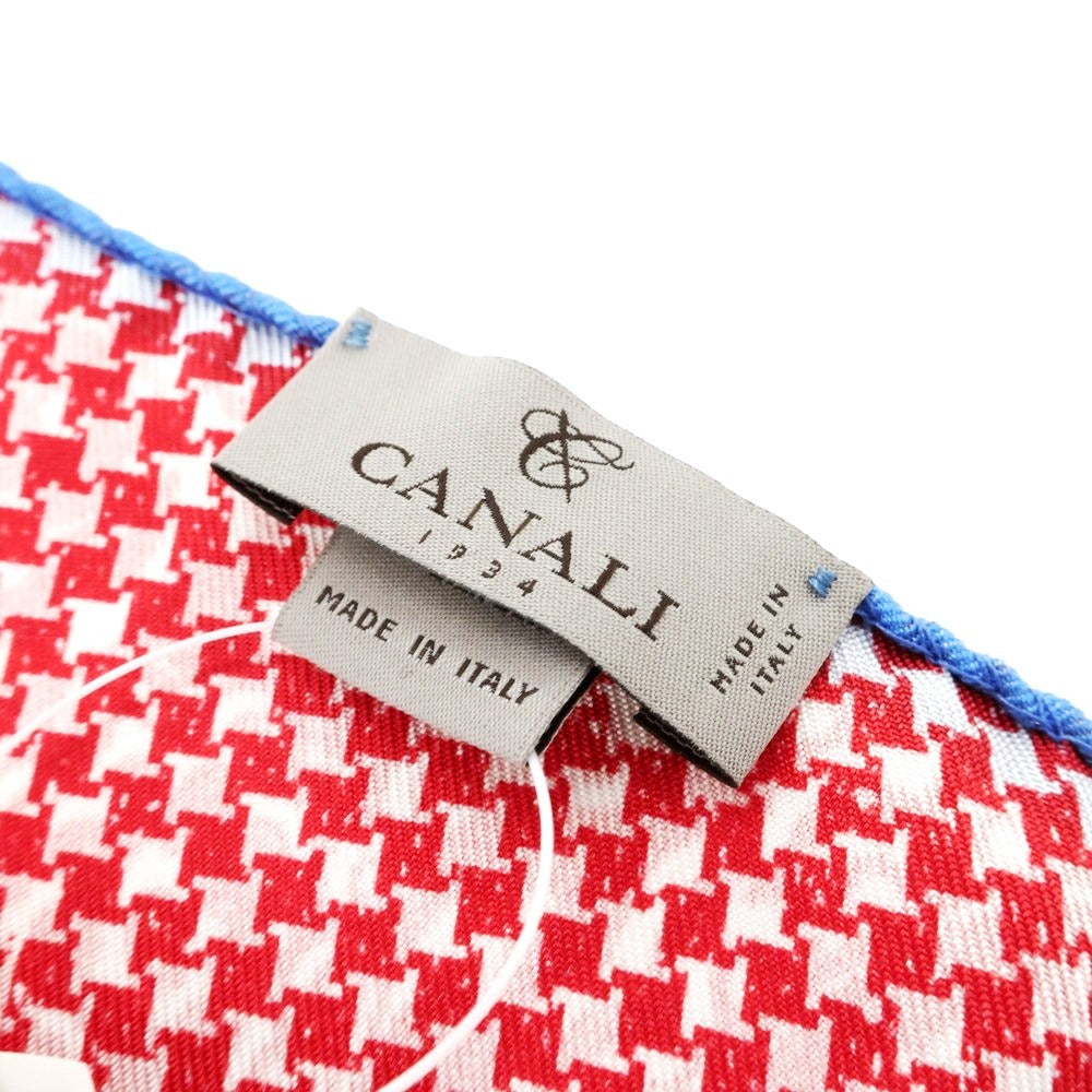 【新品】カナーリ CANALI シルク ペイズリー柄 ポケットチーフ レッドxブルー【RED】【S/S/A/W】【状態ランクN】【メンズ】