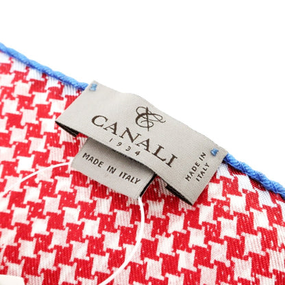 【新品】カナーリ CANALI シルク ペイズリー柄 ポケットチーフ レッドxブルー【RED】【S/S/A/W】【状態ランクN】【メンズ】