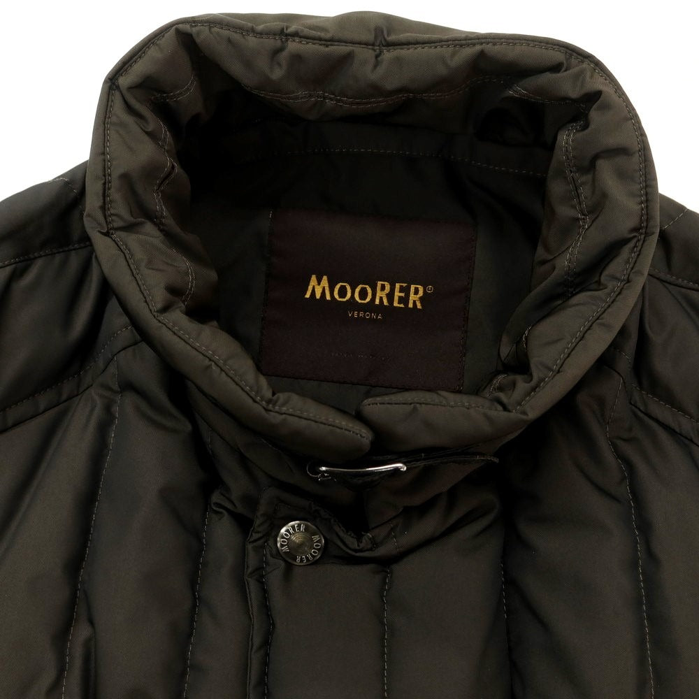 【中古】ムーレー MOORER MORRIS ポリエステル ダブルブレスト ダウンコート オリーブ【 48 】【 状態ランクB 】【 メンズ 】