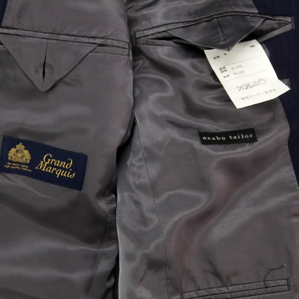 【中古】アザブテーラー azabu tailor ウール ピンストライプ 3つボタンスーツ ネイビーxブルー【 44/82 】【 状態ランクD 】【 メンズ 】
[CPD]