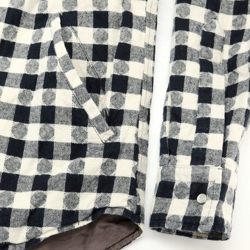 【中古】ギローバー GUY ROVER コットン シャツジャケット 中綿ブルゾン ネイビーxホワイト【 XS 】【 状態ランクB 】【 メンズ 】 [EPD]