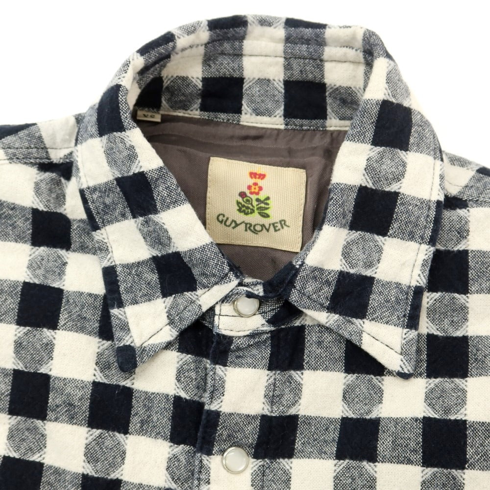 【中古】ギローバー GUY ROVER コットン シャツジャケット 中綿ブルゾン ネイビーxホワイト【 XS 】【 状態ランクB 】【 メンズ 】 [EPD]