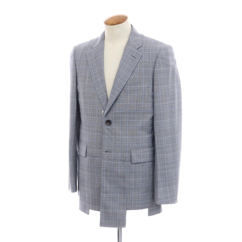 【中古】コムデギャルソン オムドゥ COMME des GARCONS HOMME DEUX 2024年春夏 ウール チェック ジャケット グレー系xブルー【 M 】【 状態ランクA 】【 メンズ 】