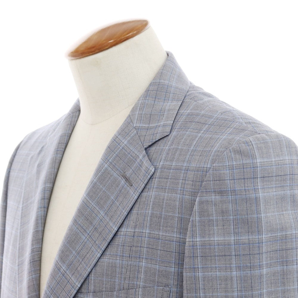 【中古】コムデギャルソン オムドゥ COMME des GARCONS HOMME DEUX 2024年春夏 ウール チェック ジャケット グレー系xブルー【 M 】【 状態ランクA 】【 メンズ 】