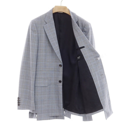 【中古】コムデギャルソン オムドゥ COMME des GARCONS HOMME DEUX 2024年春夏 ウール チェック ジャケット グレー系xブルー【 M 】【 状態ランクA 】【 メンズ 】