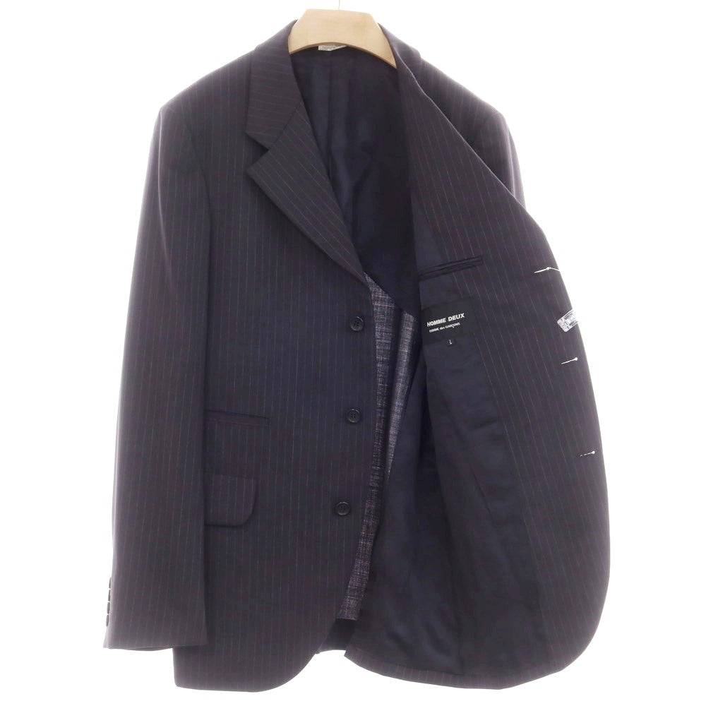 [Used] COMME des GARCONS HOMME DEUX 2024 Spring/Summer Wool Striped Tailored Jacket Black x Grey [L] [Condition Rank A] [Men&