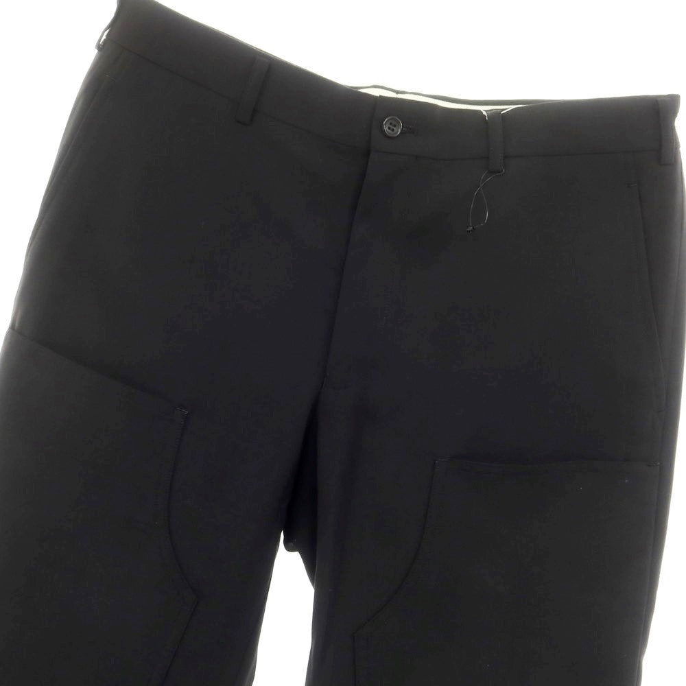 【中古】コムデギャルソン オムドゥ COMME des GARCONS HOMME DEUX 2024年春夏 ポリエステルウール カジュアルスラックスパンツ ブラック【 L 】【 状態ランクA 】【 メンズ 】