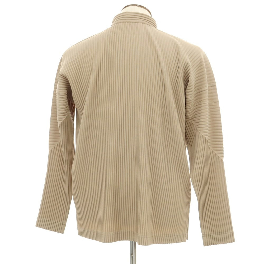 【中古】オム プリッセ イッセイミヤケ HOMME PLISSE ISSEY MIYAKE 2024年秋冬 プリーツ カジュアルシャツ ダークベージュ【 表記なし（L位） 】【 状態ランクB 】【 メンズ 】