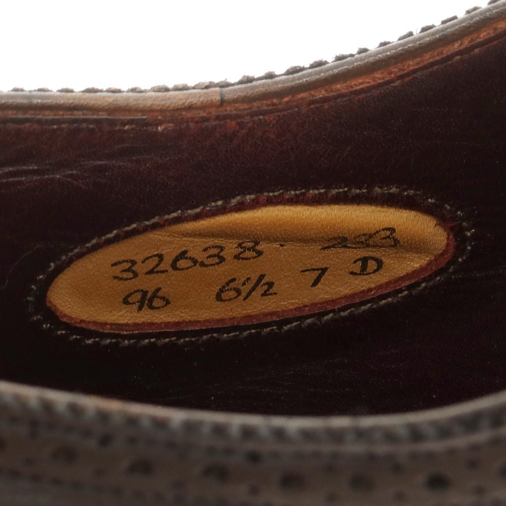 【中古】グレンソン GRENSON クォーターブローグ ドレスシューズ ブラック【 6 1/2 D 】【 状態ランクC 】【 メンズ 】