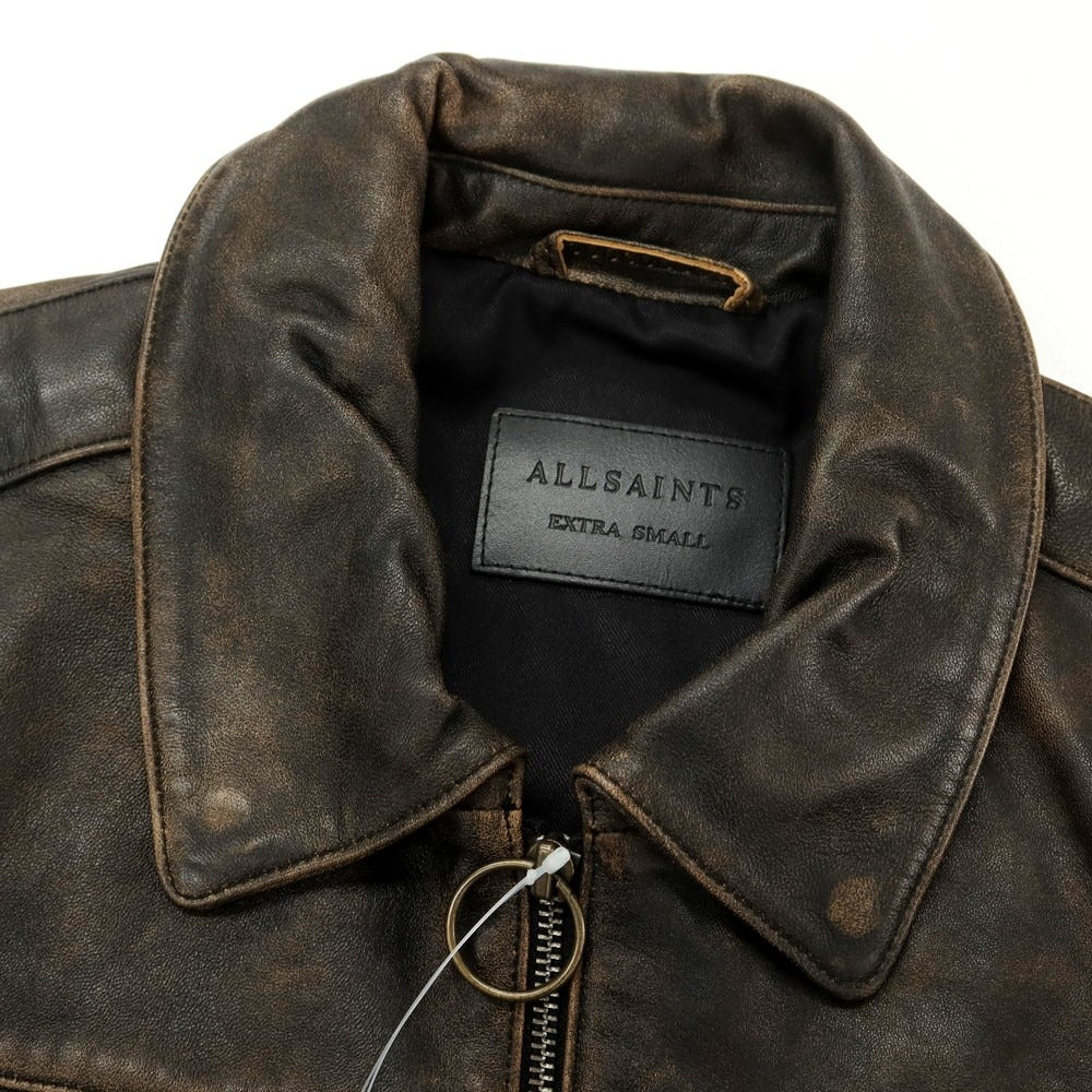 【中古】オールセインツ AllSaints シープレザー ジップアップ レザーブルゾン ブラウン【 XS 】【 状態ランクA 】【 メンズ 】
[APD]