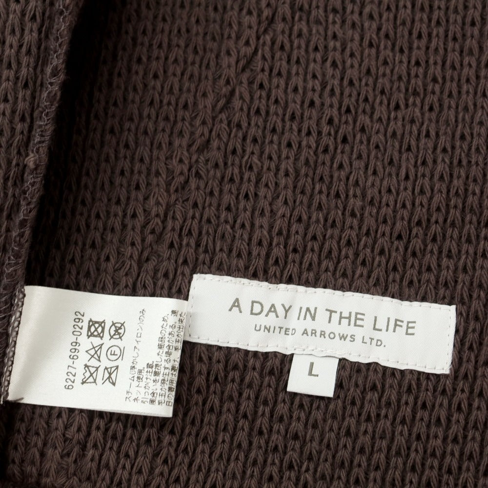 【中古】【未使用】ア デイ イン ザ ライフ ユナイテッドアローズ a day in the life  united arrows ポリエステルコットン ニットジャケット グレーブラウン【 L 】【 状態ランクS 】【 メンズ 】