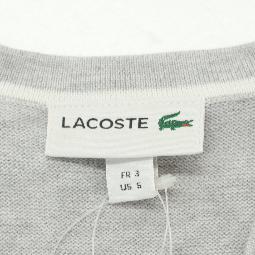 【中古】【未使用】ラコステ LACOSTE ハイゲージ コットン Vネック プルオーバーニット ライトグレー【 3 】【 状態ランクS 】【 メンズ 】