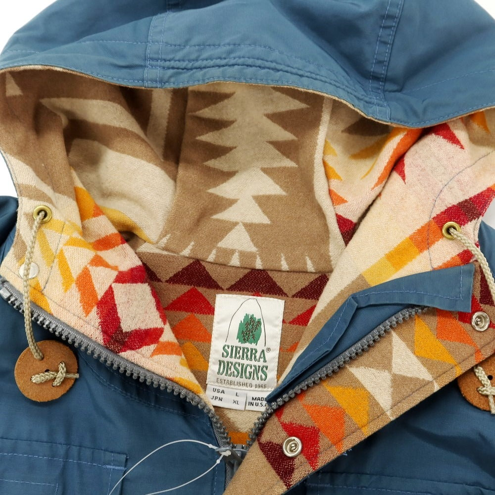 【中古】シエラデザイン SIERRA DESIGNS × PENDLETON コットンナイロン 60/40 マウンテンパーカー ライトブルー【 XL 】【 状態ランクD 】【 メンズ 】