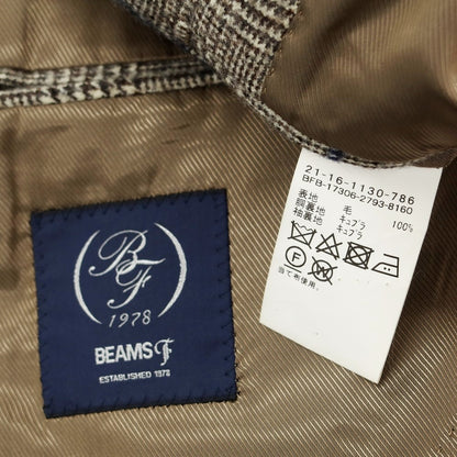 【中古】ビームスエフ BEAMS F ウール チェック カジュアルジャケット グレーxネイビー【 52 】【 状態ランクB 】【 メンズ 】