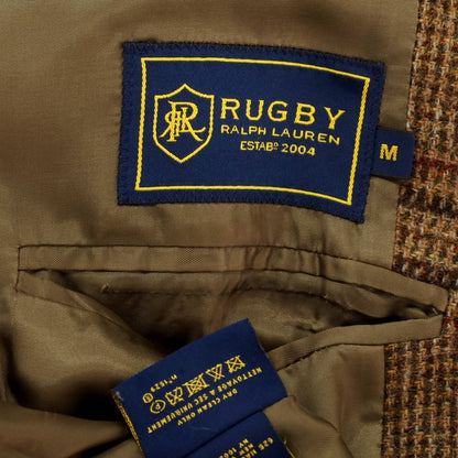 【中古】ラルフローレンラグビー RALPH LAUREN RUGBY ウール チェック カジュアルジャケット ライトブラウンxボルドー【 M 】【 状態ランクB 】【 メンズ 】